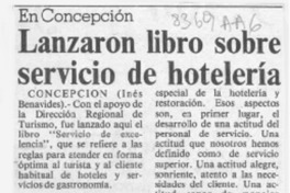 Lanzaron libro sobre servicio de hotelería  [artículo] Inés Benavides.