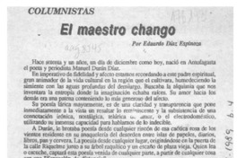El maestro chango  [artículo] Eduardo Díaz Espinoza.
