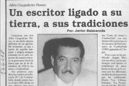 Un escritor ligado a su tierra, a sus tradiciones  [artículo] Javier Balmaceda.