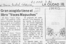 Gran acogida tiene el libro "Voces mapuches"  [artículo].