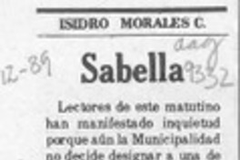 Sabella  [artículo] Isidro Morales C.