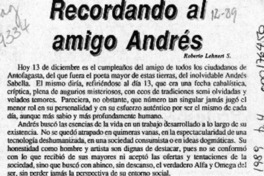 Recordando al amigo Andrés  [artículo] Roberto Lehnert S.