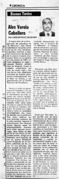 Alex Varela Caballero  [artículo] Carlos Ruiz Zaldívar.