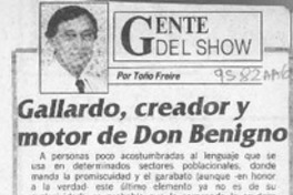 Gallardo, creador y motor de Don Benigno  [artículo] Toño Freire.