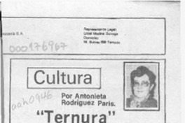 "Ternura"  [artículo] Antonieta Rodríguez París.