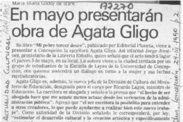 En mayo presentarán obra de Agata Gligo  [artículo].