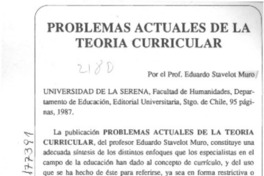 Problemas actuales de la teoría curricular  [artículo] Marino Pizarro Pizarro.