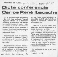 Dicta conferencia Carlos René Ibacache  [artículo].