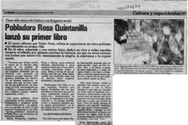 Pobladora Rosa Quintanilla lanzó su primer libro  [artículo].