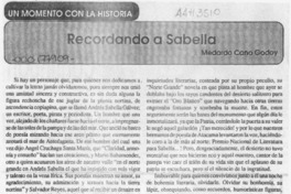 Recordando a Sabella  [artículo] Medardo Cano Godoy.