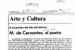 M. de Cervantes, el poeta  [artículo] María Eliana Bustamante.