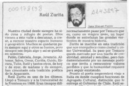 Raúl Zurita  [artículo] Juan Manuel Fierro.