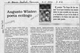 Augusto Winter, poeta ecólogo  [artículo] Hugo Alister U.