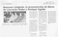 Bastante elogiada, la presentación de libros de Lincoyán Rojas y Enrique Ugalde  [artículo].