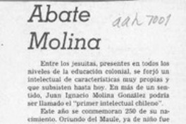 Abate Molina  [artículo] Miguel Laborde.