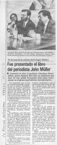 Fue presentado el libro del periodista John Müller  [artículo].