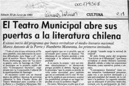 El Teatro Municipal abre sus puertas a la literatura chilena  [artículo].