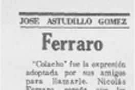 Ferraro  [artículo] José Astudillo Gómez.