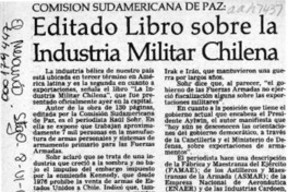 Editado libro sobre "La industria militar chilena"  [artículo].
