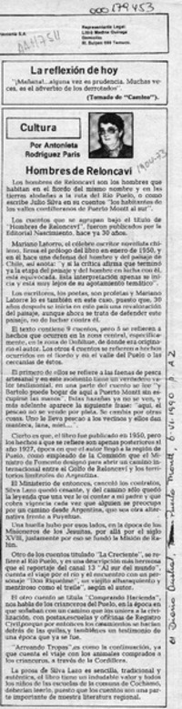 Hombres de Reloncaví  [artículo] Antonieta Rodríguez París.