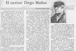 El escritor Diego Muñoz  [artículo] Marino Muñoz Lagos.