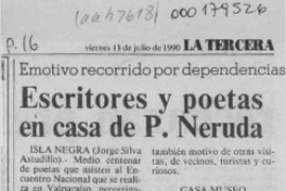 Escritores y poetas en casa de P. Neruda  [artículo] Jorge Silva Astudillo.