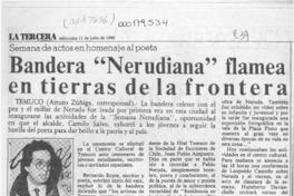 Bandera "nerudiana" flamea en tierras de la frontera  [artículo] Arturo Zúñiga.