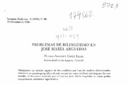 Problemas de bilingüismo en José María Arguedas  [artículo] Petra-Iraides Cruz Leal.