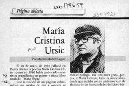 María Cristina Ursic  [artículo] Marino Muñoz Lagos.