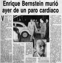 Enrique Bernstein murió ayer de un paro cardíaco