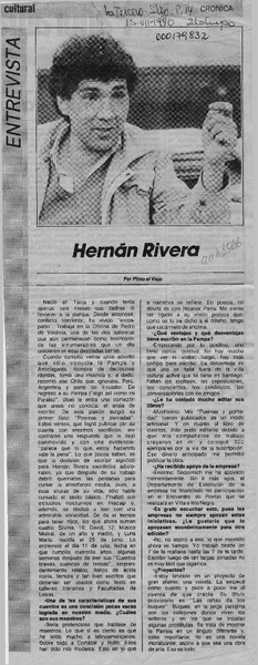 Hernán Rivera  [artículo] Plinio el Viejo.