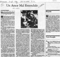 Un amor mal entendido  [artículo] Luis Vargas Saavedra.