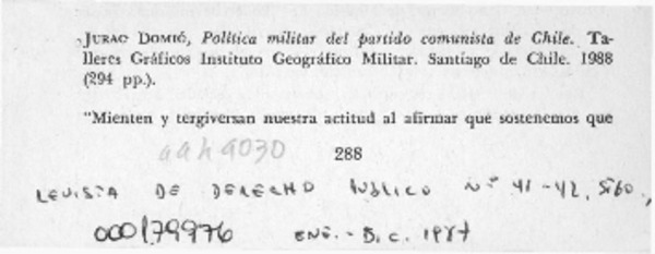 Política militar del Partido Comunista de Chile  [artículo] Cristián Garay Vera.