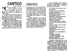 Cántico cósmico  [artículo] Carmen Naranjo.