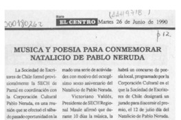 Música y poesía para conmemorar natalicio de Pablo Neruda  [artículo].