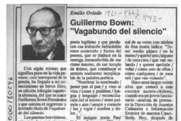 Guillermo Bown, "Vagabundo del silencio"  [artículo] Emilio Oviedo.