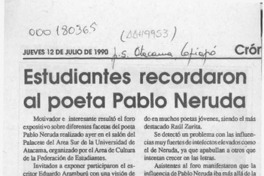 Estudiantes recordaron al poeta Pablo Neruda  [artículo].