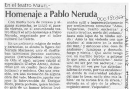 Homenaje a Pablo Neruda  [artículo] María Eliana Bustamante.