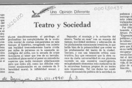 Teatro y sociedad  [artículo] Juliæ'n González Reyes.