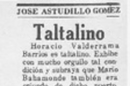 Taltalino  [artículo] José Astudillo Gómez.