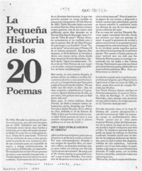 La pequeña historia de los 20 poemas  [artículo] Eulogio Suárez.