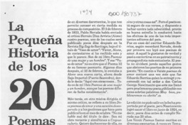 La pequeña historia de los 20 poemas  [artículo] Eulogio Suárez.