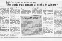 "Me siento más cercano al sueño de Allende"  [artículo] Cristián Soto.