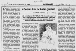 El otro Chile de Luis Oyarzún  [artículo] Jaime Valdivieso.