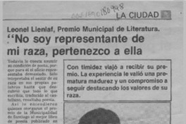 "No soy representante de mi raza, pertenezco a ella"  [artículo] Guillermo Chávez.
