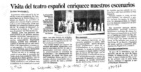 Visita del teatro español enriquece nuestros escenarios  [artículo] Italo Passalacqua C.
