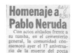 Homenaje a Pablo Neruda  [artículo].