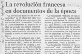 La Revolución francesa en documentos de la época  [artículo].