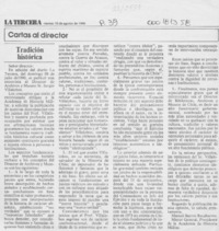 Tradición histórica  [artículo] Manuel Barros Recabarren.