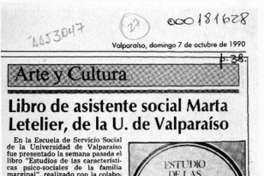 Libro de asistente social Marta Letelier, de la U. de Valparaíso  [artículo].